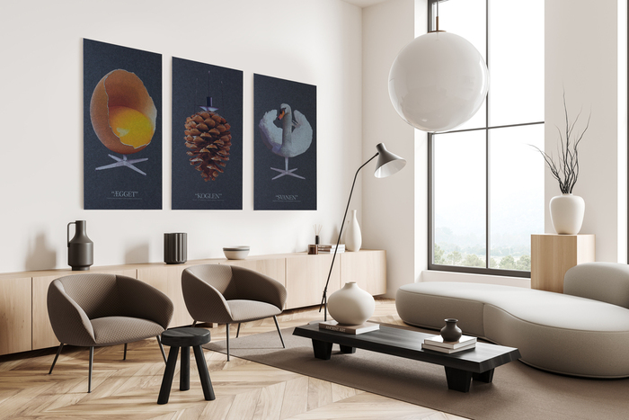 Akustikbild Art-Acoustic Ägget Mörkgrå Fibrotech